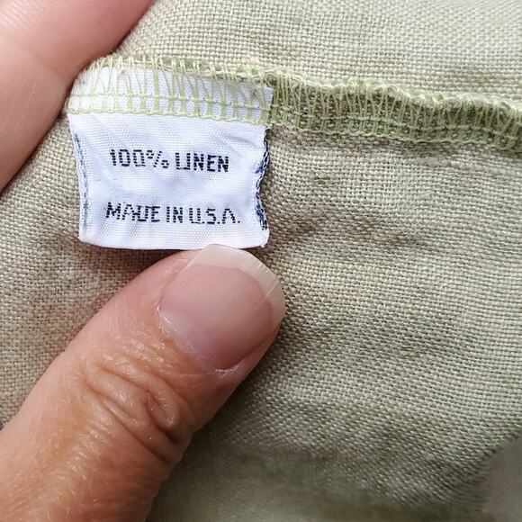 Bryn Walker Light Green Linen Button Down Tunic Top Pockets Lagenlook Sz L - Picture 14 of 15